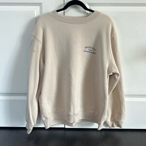 White Fox Crewneck Sweatshirt - Cream/Beige